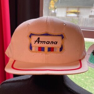 Vintage Amana White and Red Cap